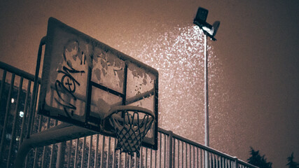 basketball court in the night