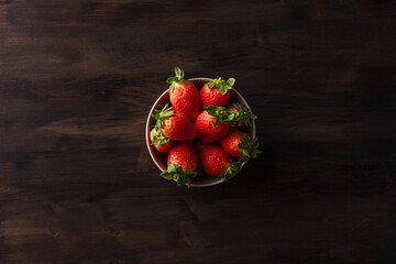A bowl of fresh strawberries from Huelva, Andalusia is a delicious and healthy treat