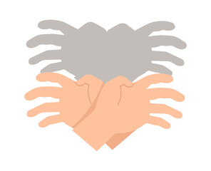 Make shadow hand animals flat icon Spider silhouette