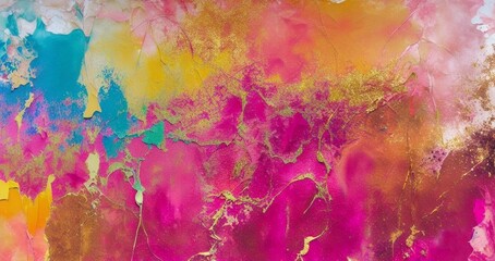 Abstract pink and gold watercolor background, Mixing acrylic ink splashes, Marble texture, wallpaper 
