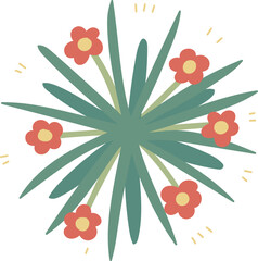 decoration top view of tree illustration.