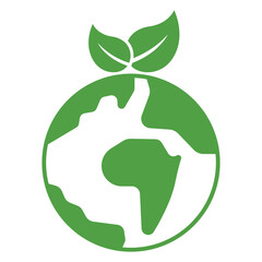 Flat Green World With Leaves