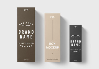 Oblong Paper Box Mockups