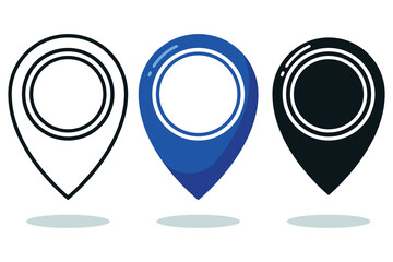 Location Pin In Flat Line And Glyph Style