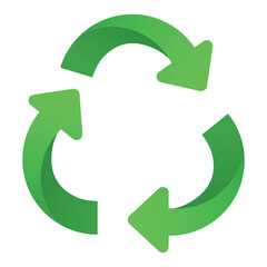 Obraz premium Round Modern Green Gradient Recycle Sign