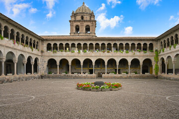 Fototapeta na wymiar Santo Domingo convent built on the top of the Coricancha Inca temple, Cusco, Peru