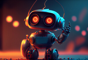 Cute character 3D artificial intelligence.