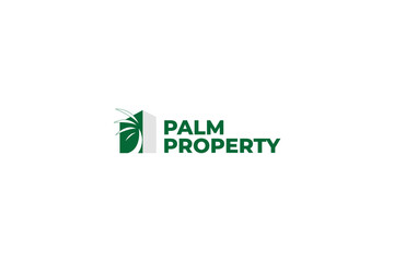 Palm logo for property business, Palm logo illustration, Palm tree logo template