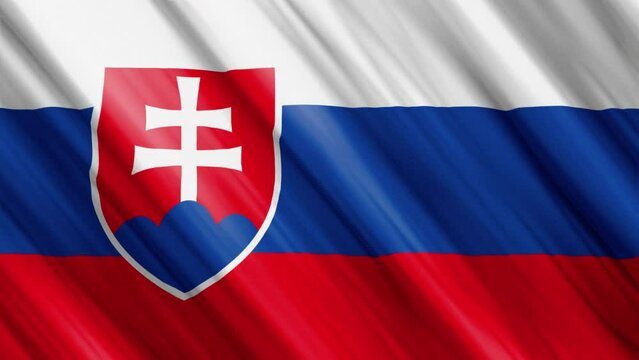 official waving flag of  slovakia, independence day concept, 4K