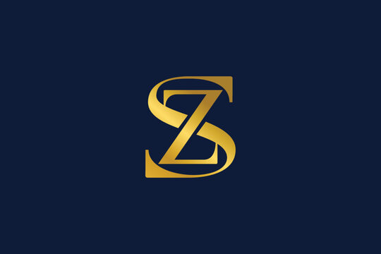 SZ modern luxury typography logo design, SZ logo design, SZ typo design, SZ brand logo 