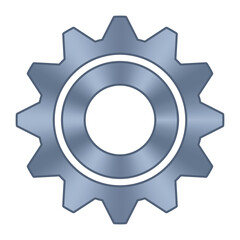 Gear wheel. Metal cogwheel. Gear setting icon. Machine gear icon. Industrial icon. Vector illustration