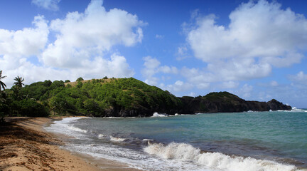 Beach of Tartane, La Martinique island, France