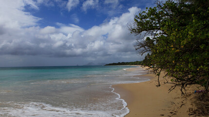 Beach of Tartane, La Martinique island, France