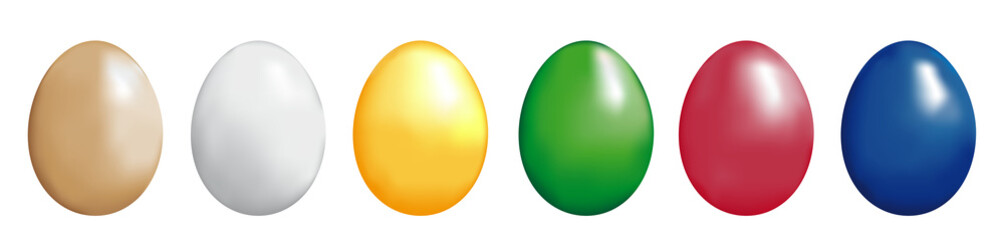 Easter painted eggs isolated