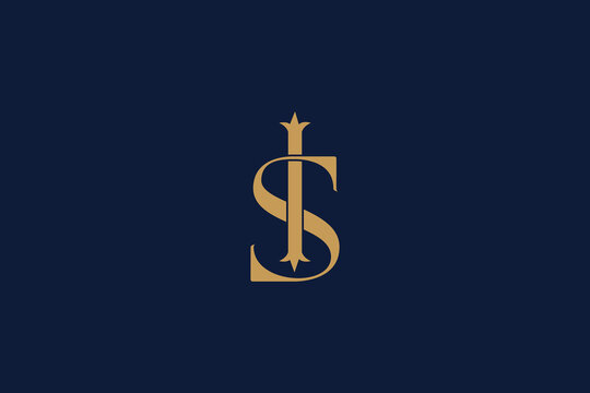 SI letter typography modern logo. SI typo design, Modern Luxury golden logo, SI letter logo