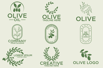 olive branch logo design with 9 options