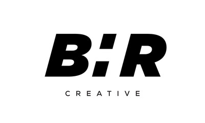 BHR letters negative space logo design. creative typography monogram vector