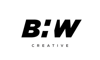 BHW letters negative space logo design. creative typography monogram vector