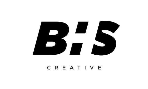 BHS letters negative space logo design. creative typography monogram vector