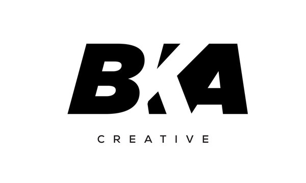 BKA letters negative space logo design. creative typography monogram vector