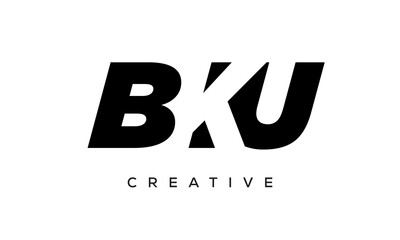BKU letters negative space logo design. creative typography monogram vector
