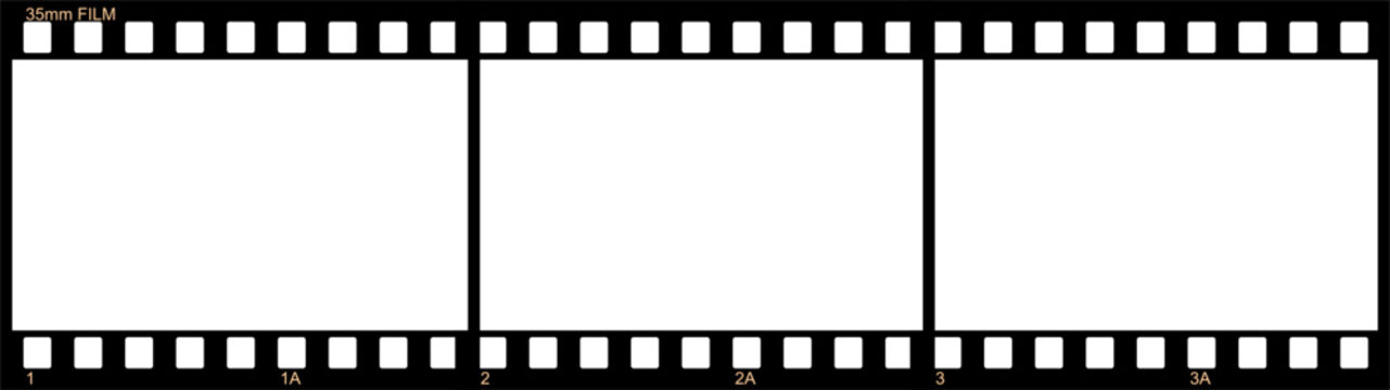 35 mm film frame illustration with copy space