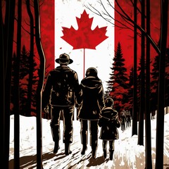National Canada Family Day Event background created with generative AI technology
