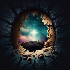 Holy Saturday Design background created with generative AI technology