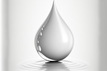 3d water droplet isolated on white background. Generative AI.