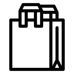 shopping bag icon vector line