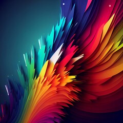 Obraz premium Bright rainbow background, template, voluminous. Generative AI