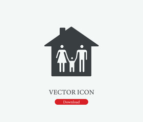 Family vector icon. Editable stroke. Symbol in Line Art Style for Design, Presentation, Website or Mobile Apps Elements, Logo.  Family symbol illustration. Pixel vector graphics - Vector