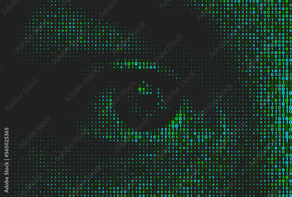 Fototapete vector halftone eye background made by letters. artificial intelligence technology futuristic backgr