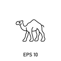 Fototapeta na wymiar camel middle eastern animal icon white background