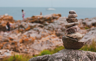 Colorful rock formation  in Bornholm, Denmark