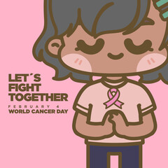 WORLD CANCER DAY CUTE KAWAII