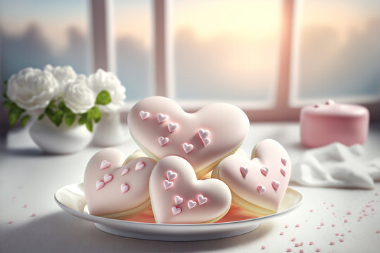 Diversified Heart-shaped Handmade Biscuits,Valentine's Day Handmade Biscuits