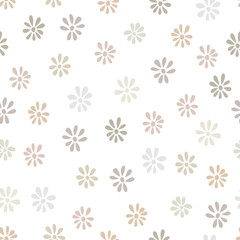 Delicate daisies seamless pattern. Flower meadow in pastel colors. Floral vector background. Cute botanical design for fabric, packaging, office, beauty.