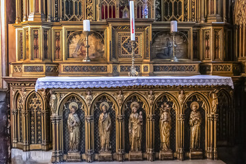 Fototapeta premium Interior of Church of Saint-Etienne-du-Mont (1624) in the Paris 5th arrondissement. Paris. France. AUGUST 25, 2021.
