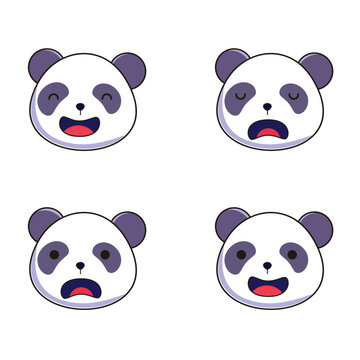 cute panda face emote collection