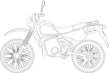 Vector illustration sketch of a dirt bike for adventure