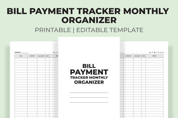 Bill Payment Tracker Monthly Organizer
