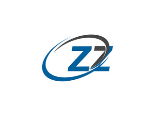 ZZ letter creative modern elegant swoosh logo design