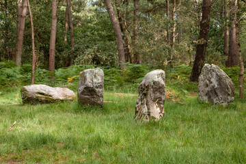 Group of menhirs near stone Chair of the Caesar