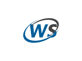 WS letter creative modern elegant swoosh logo design
