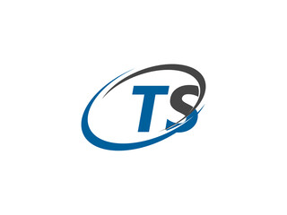 TS letter creative modern elegant swoosh logo design