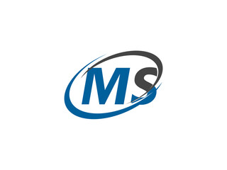 MS letter creative modern elegant swoosh logo design
