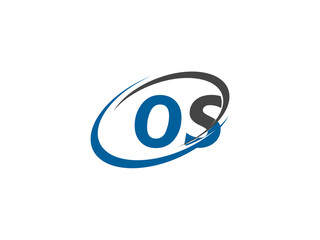 OS letter creative modern elegant swoosh logo design