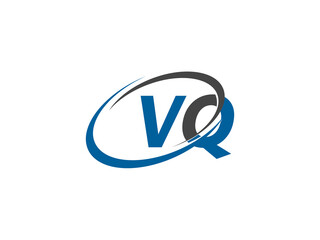 VQ letter creative modern elegant swoosh logo design