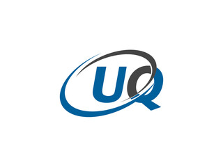 UQ letter creative modern elegant swoosh logo design